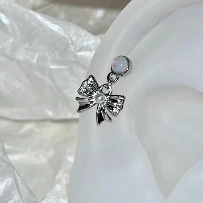 Kolczyk piercing gwiazda miłość cyrkon stal 316L Y2K Jasnożółty kolor