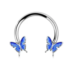 Kolczyk piercing przegrody nosa motyl serce stal chirurgiczna Kolor jasnożółtego złota