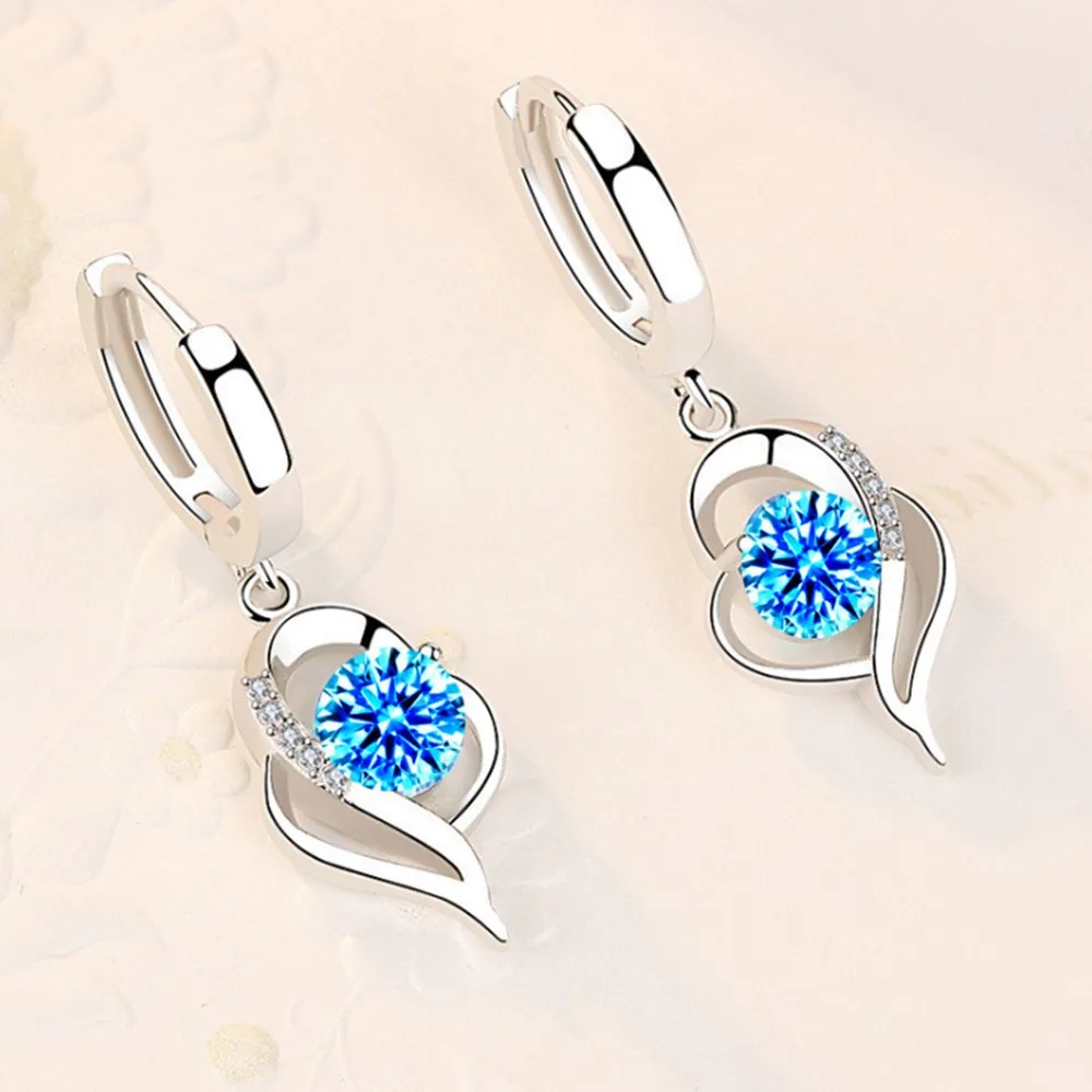 Kolczyki ze srebra próby 925 z kolorową cyrkonią Biały