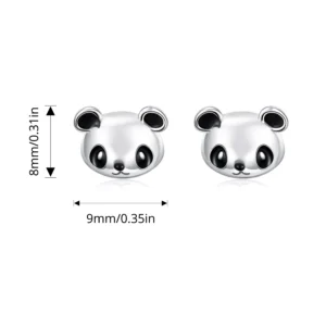 Kolczyki sztyfty zwierzątka srebro 925 kot panda miś żółty