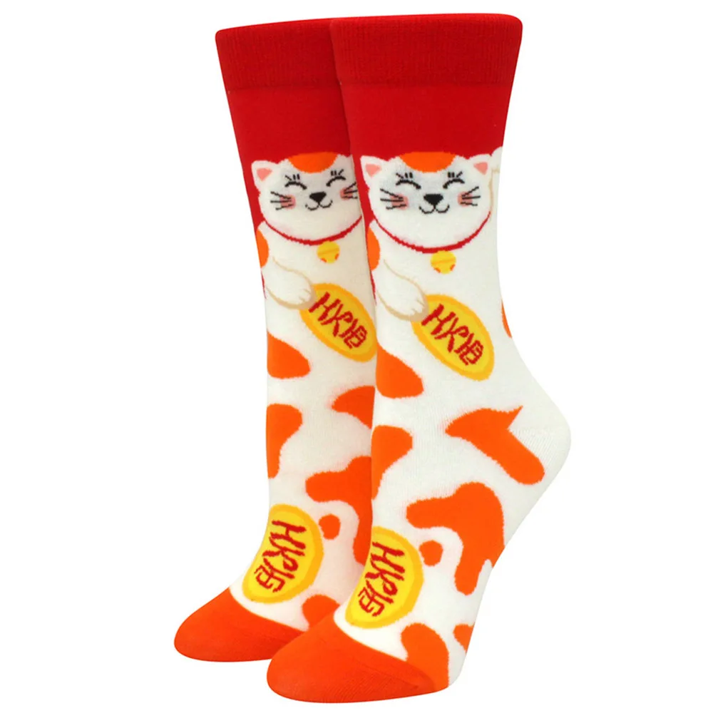 Kolorowe skarpetki damskie z kreskówkami unisex Cyjan
