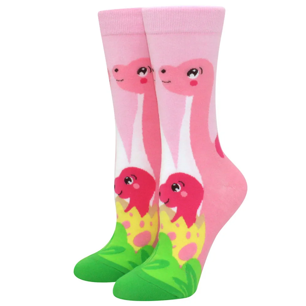 Kolorowe skarpetki damskie z kreskówkami unisex Czarny