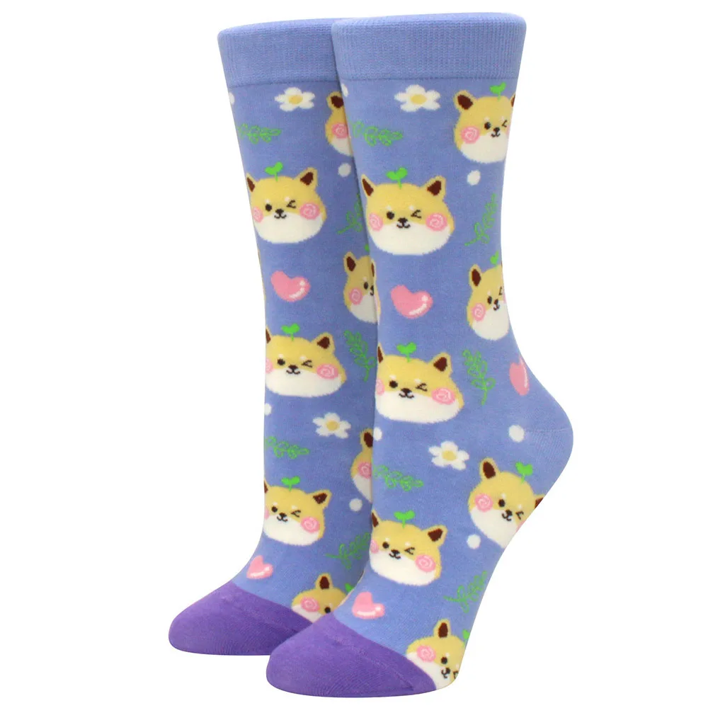Kolorowe skarpetki damskie z kreskówkami unisex Kawa