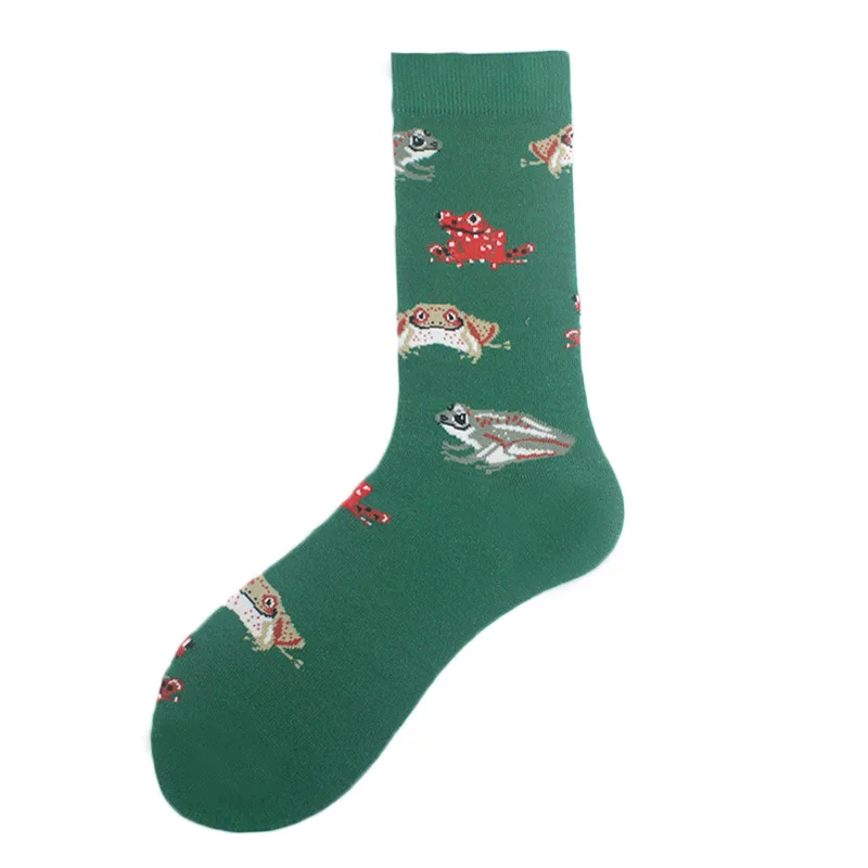 Kolorowe śmieszne skarpetki unisex z wzorami — dinozaury, rekiny, kosmos Szary