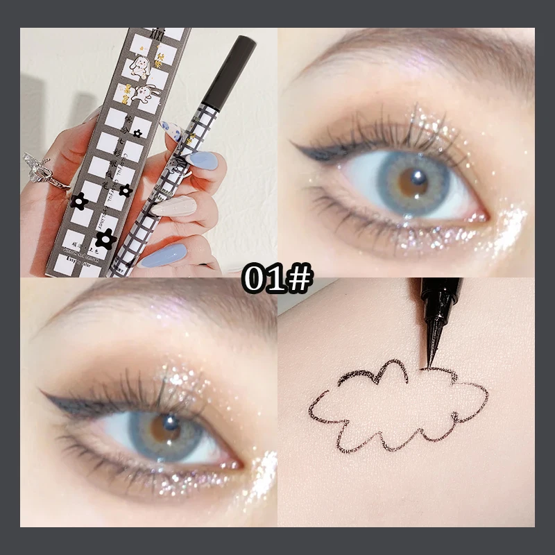 Kolorowy eyeliner w pisaku — matowy, wodoodporny, czarny Armijna zieleń