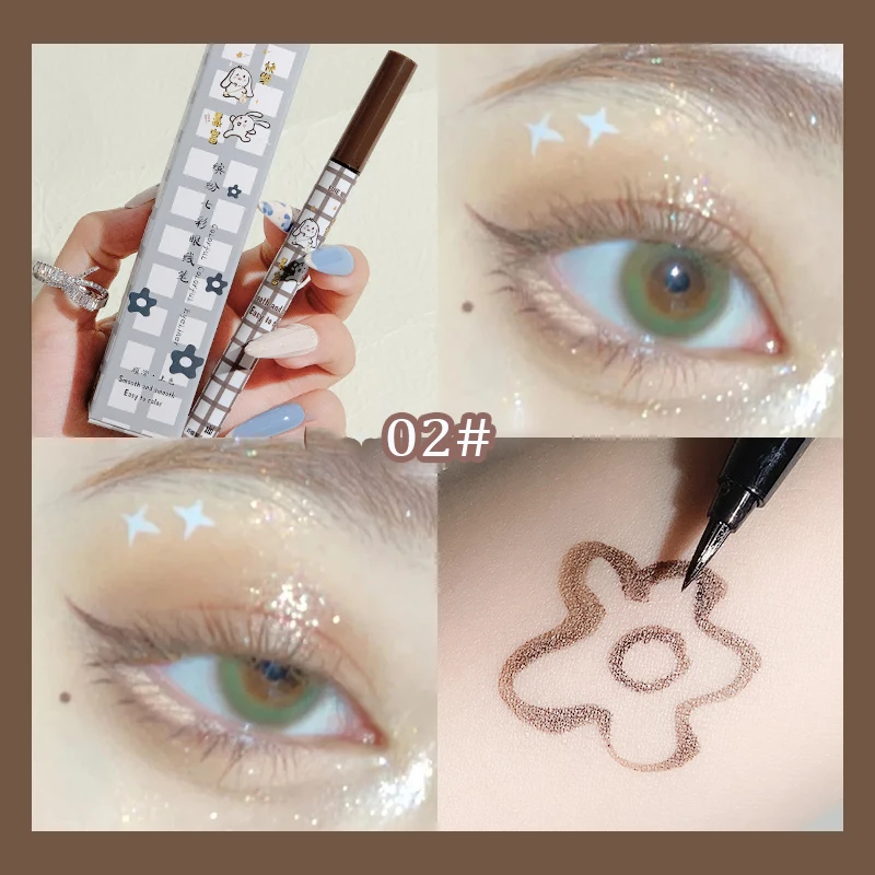 Kolorowy eyeliner w pisaku — matowy, wodoodporny, czarny Błękitny