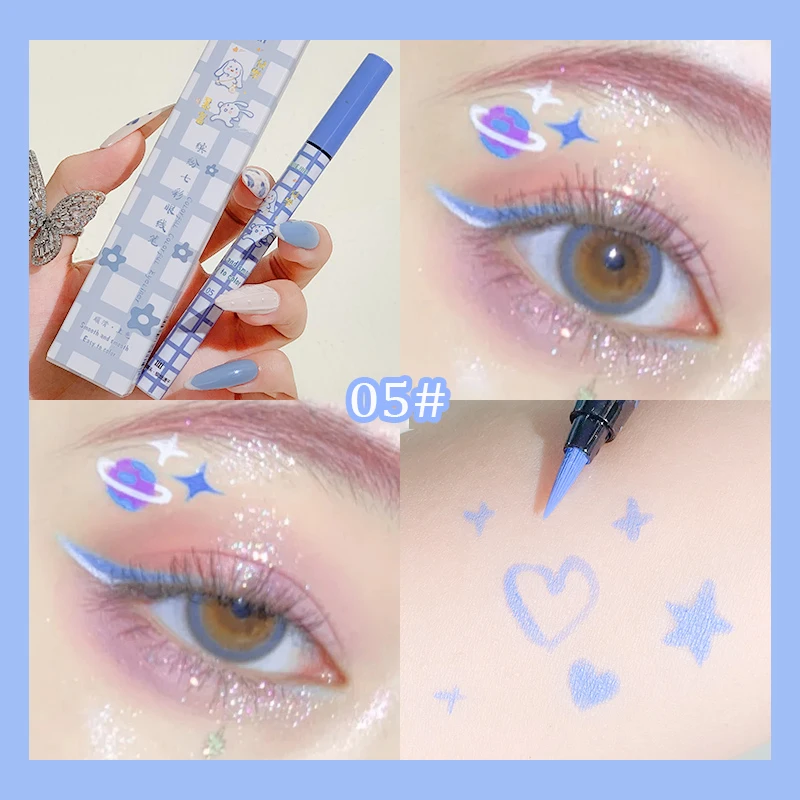 Kolorowy eyeliner w pisaku — matowy, wodoodporny, czarny Jasnoszary