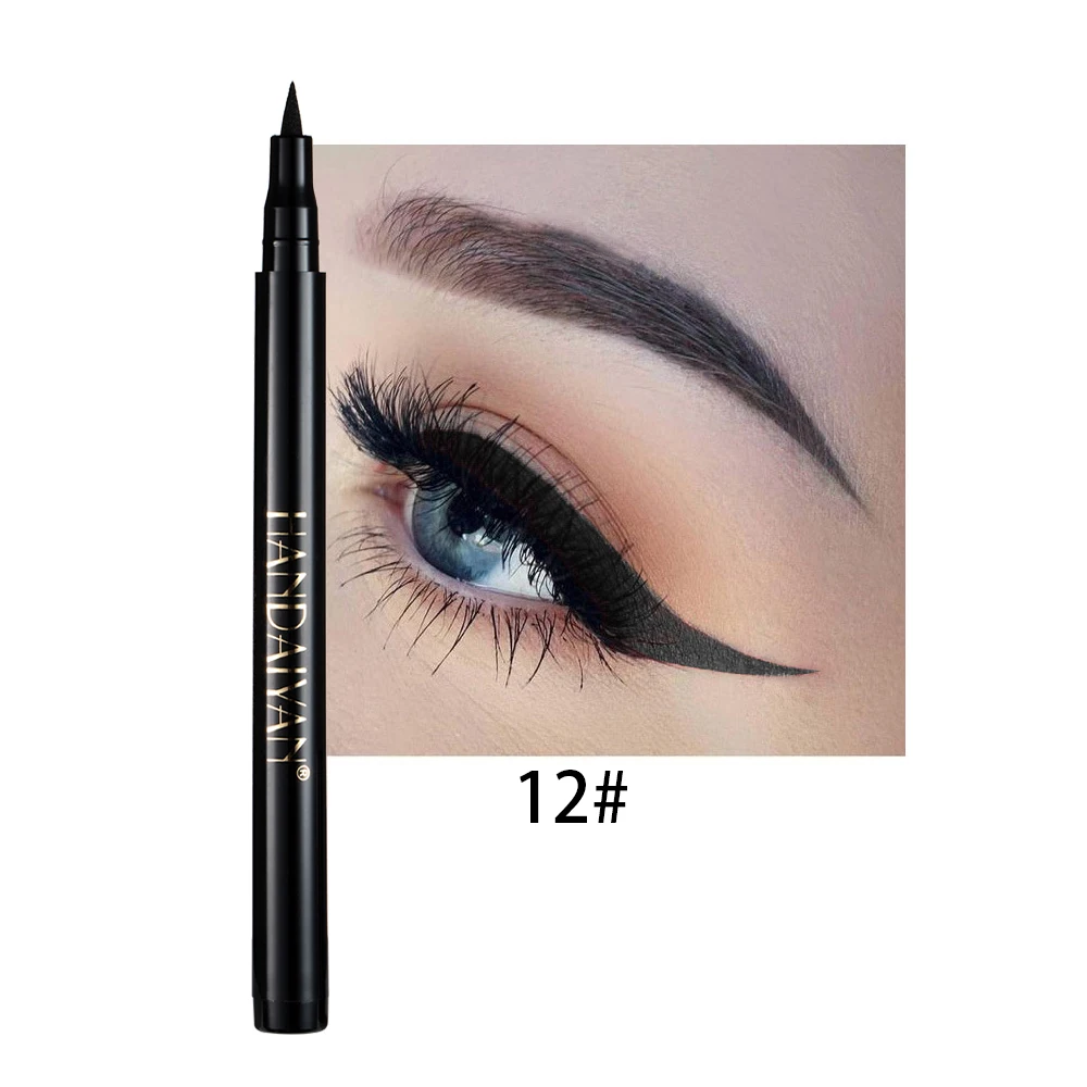 Kolorowy płynny eyeliner matowy — wodoodporny tęczowy długopis do oczu Czarny