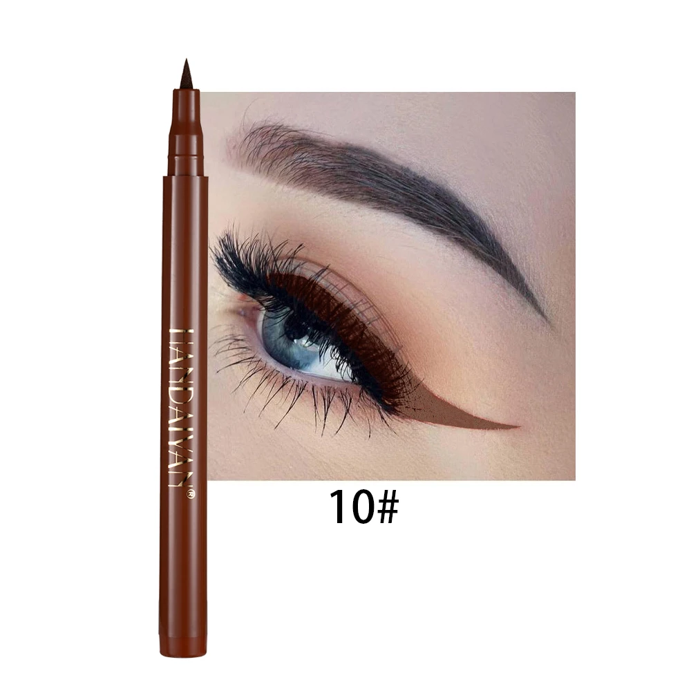 Kolorowy płynny eyeliner matowy — wodoodporny tęczowy długopis do oczu Czekolada
