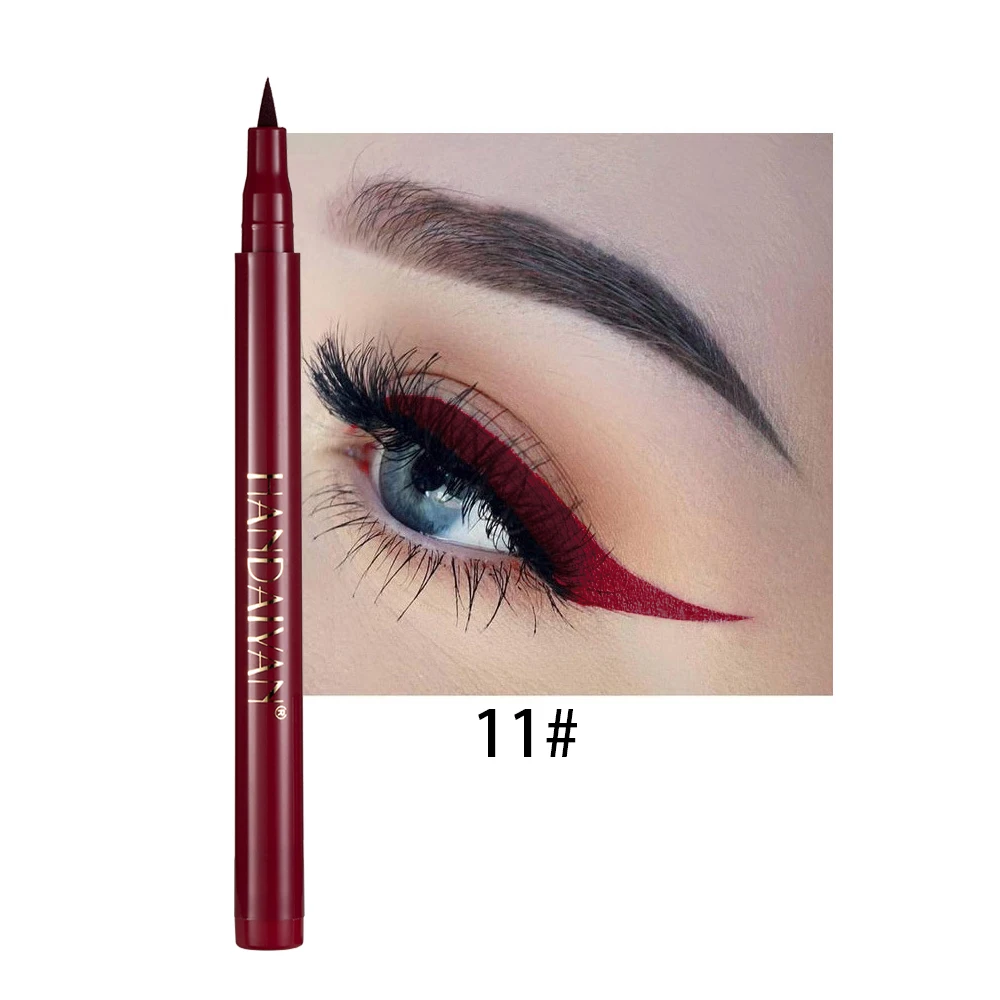 Kolorowy płynny eyeliner matowy — wodoodporny tęczowy długopis do oczu Czerwone wino
