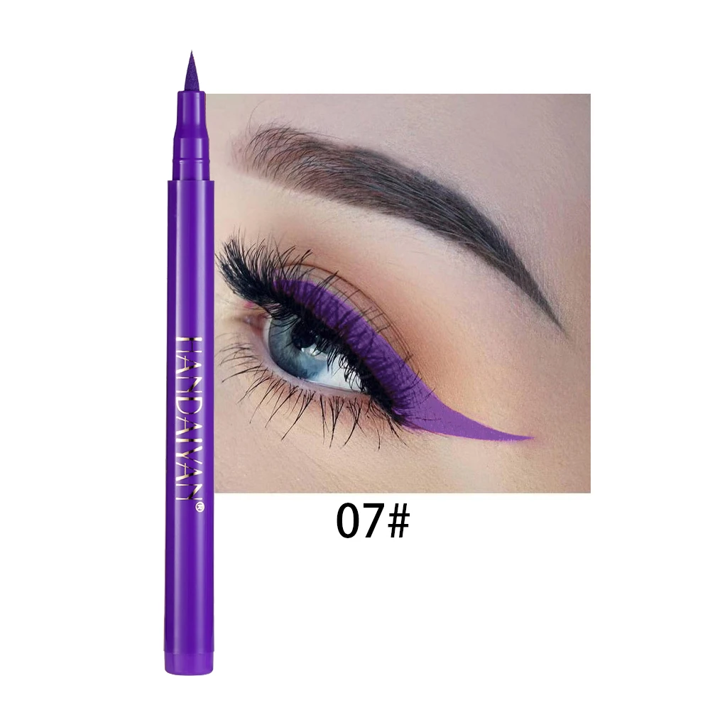 Kolorowy płynny eyeliner matowy — wodoodporny tęczowy długopis do oczu Fioletowy/фиолетовый