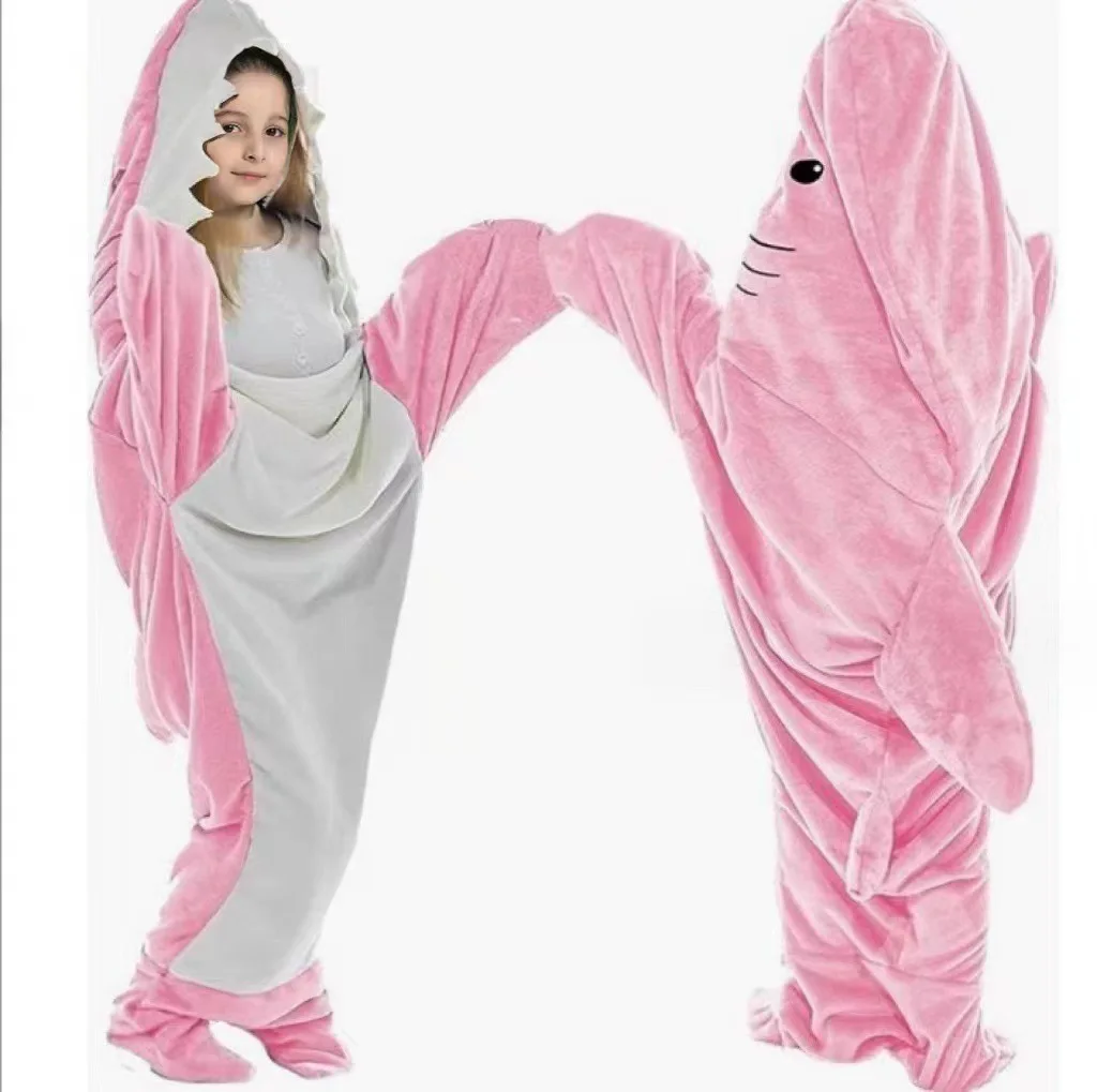 Kombinezon do spania kigurumi rekin z miękkiego polaru Czerwony