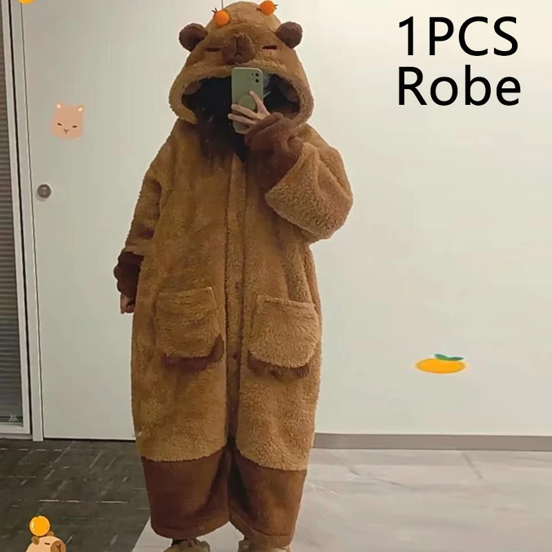Kombinezon kigurumi kapibara – ciepła piżama onesie Turkusowy