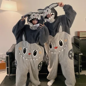 Ciepły kombinezon kigurumi kotek z kapturem na zimę 2837