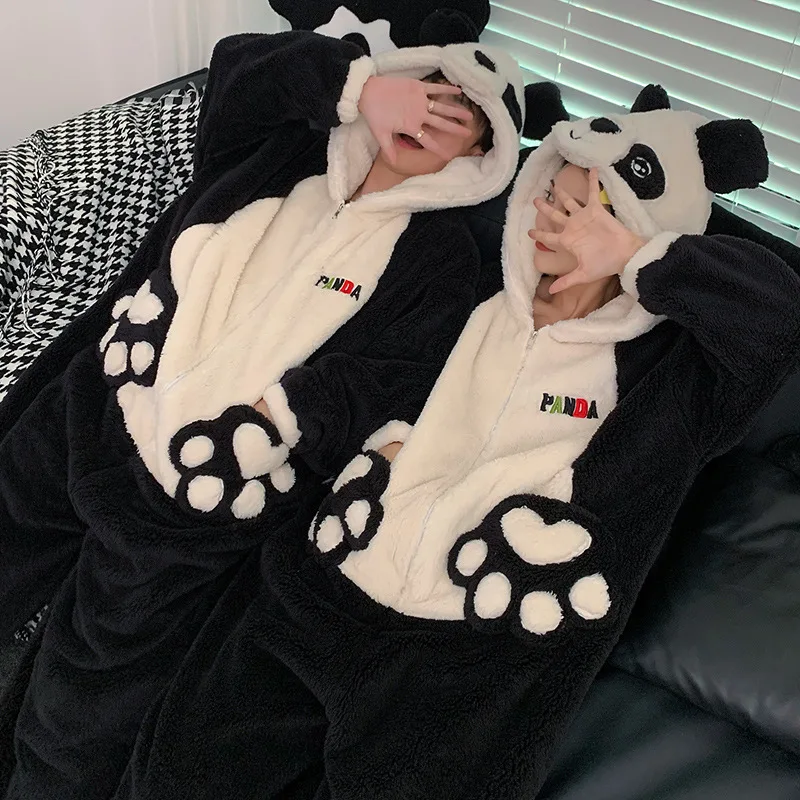 Ciepły kombinezon kigurumi kotek z kapturem na zimę 8821