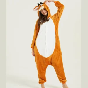 Kombinezon kigurumi szara myszka z kapturem Fuksja