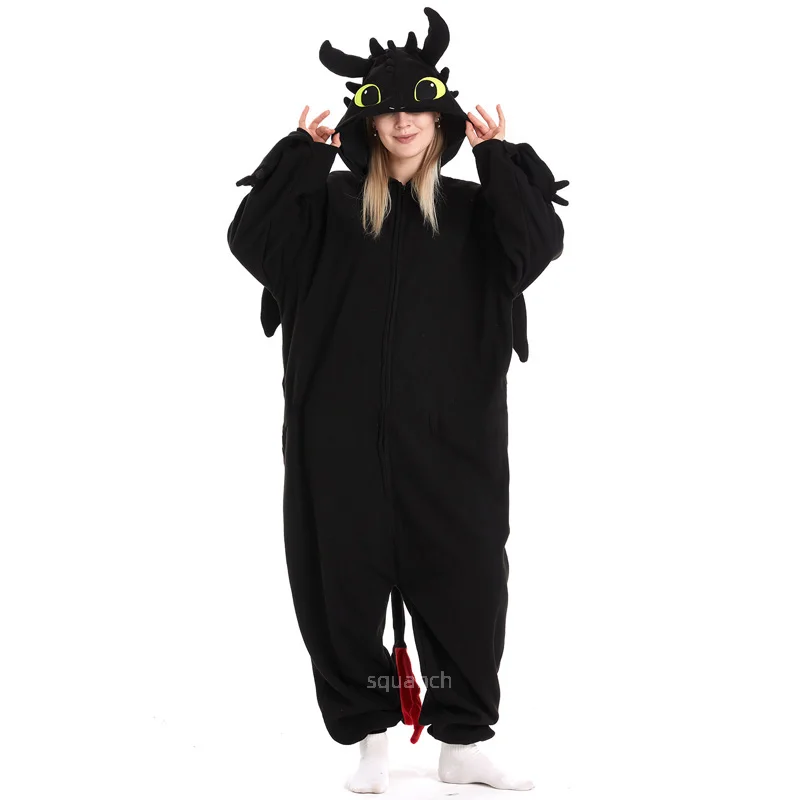 Kombinezon kigurumi smok na Halloween – piżama dla par Beżowy