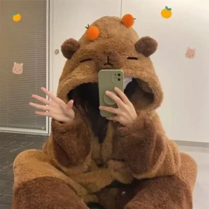 Kombinezon piżama kigurumi dla kobiet - zwierzęta Beżowy