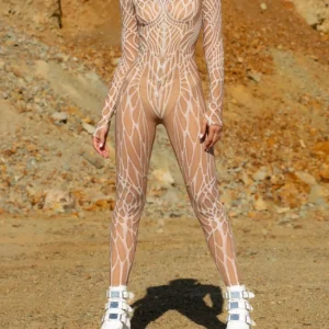 Kombinezon z siateczki catsuit damski na festiwal i rave Kolba