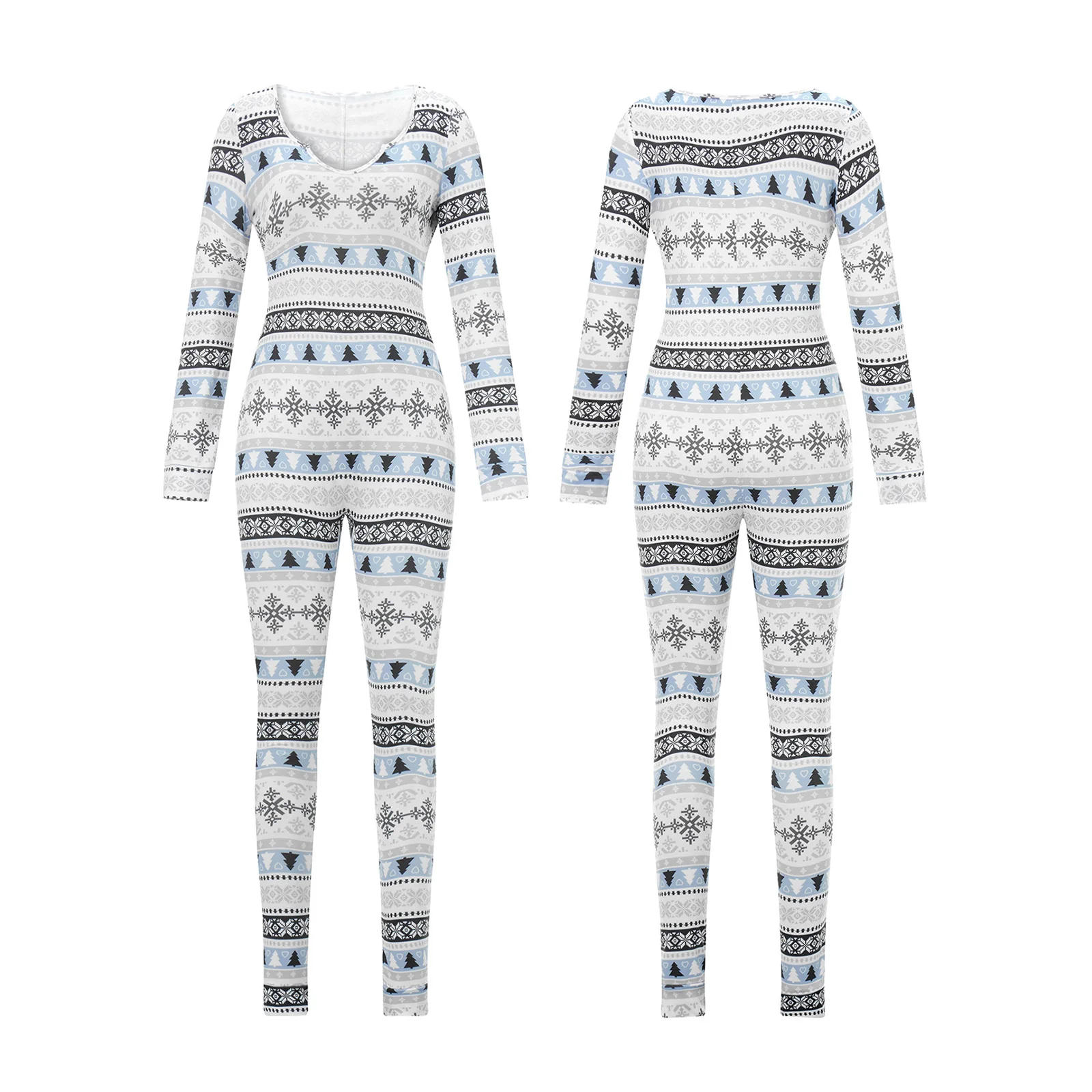 Kombinezon świąteczny piżama z płatkami śniegu — przytulny loungewear Kolba
