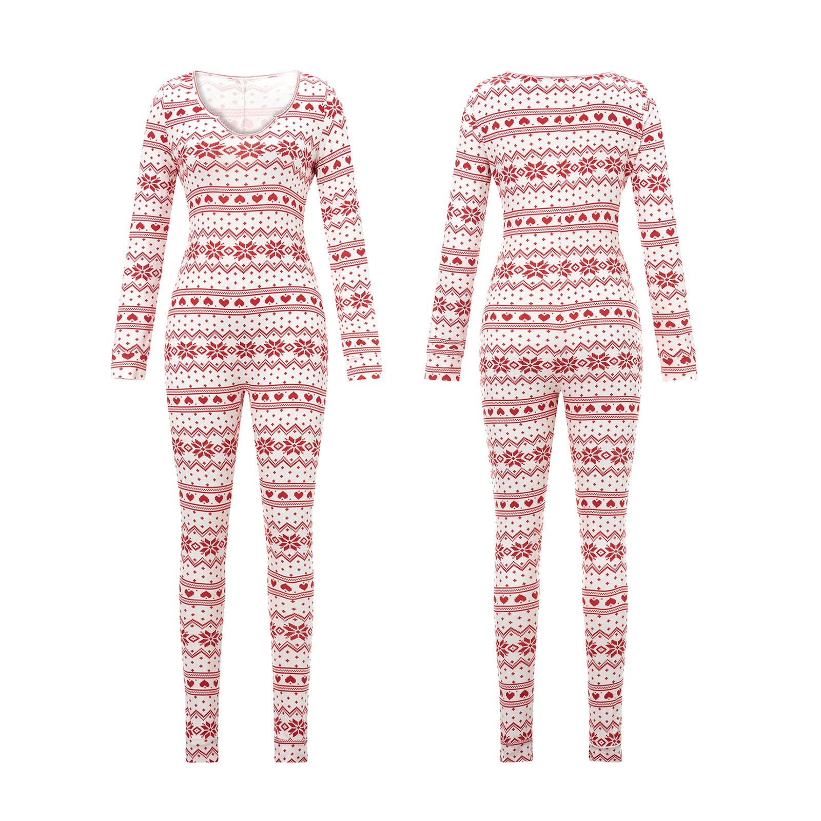 Kombinezon świąteczny piżama z płatkami śniegu — przytulny loungewear Zielony