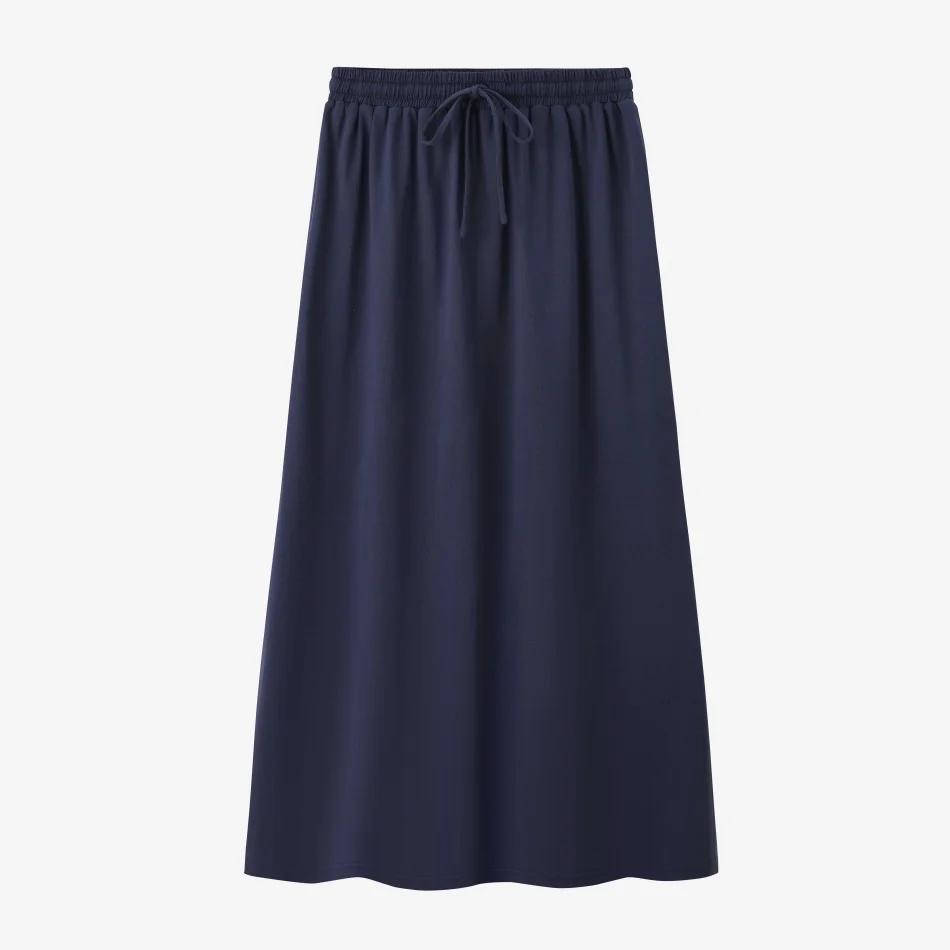 Komplet damski oversize: sukienka T-shirt, top i spódnica Granatowy
