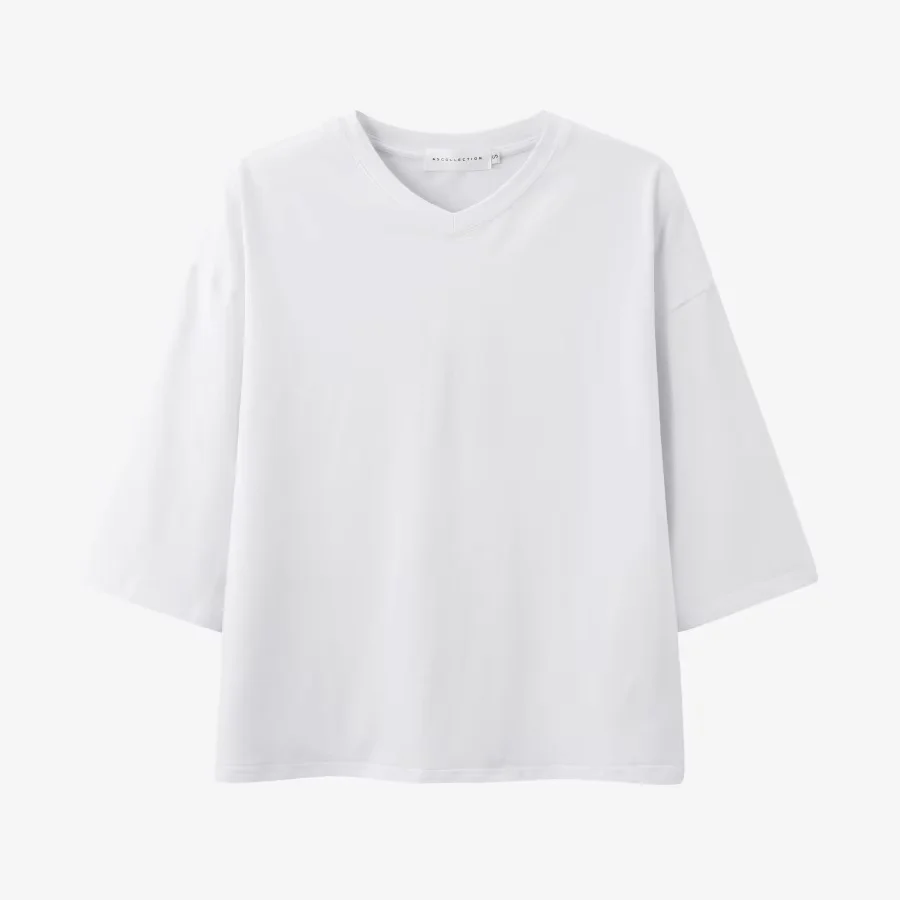 Komplet damski oversize: sukienka T-shirt, top i spódnica Biały