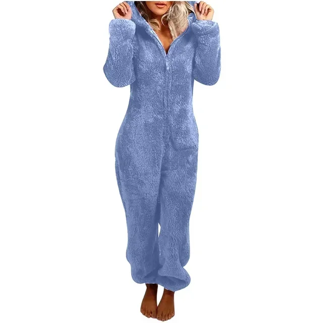 Komplet piżamy z kapturem plus size - bluza z motywem uśmiechu Koralowa czerwona