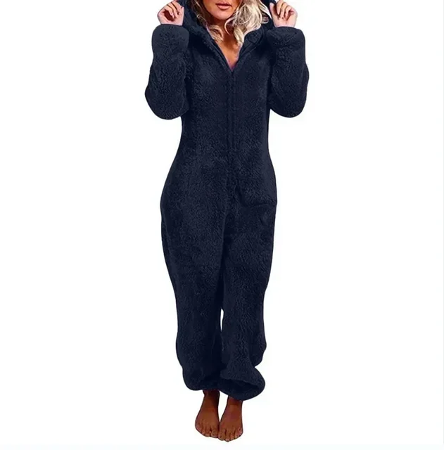 Komplet piżamy z kapturem plus size - bluza z motywem uśmiechu Lawenda