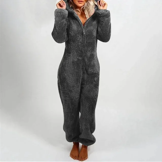 Komplet piżamy z kapturem plus size - bluza z motywem uśmiechu Wielo