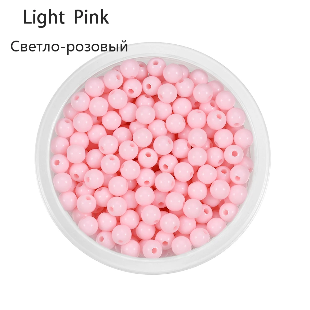 Koraliki akrylowe okrągłe gładkie mieszane kolory 6–12 mm Lawenda