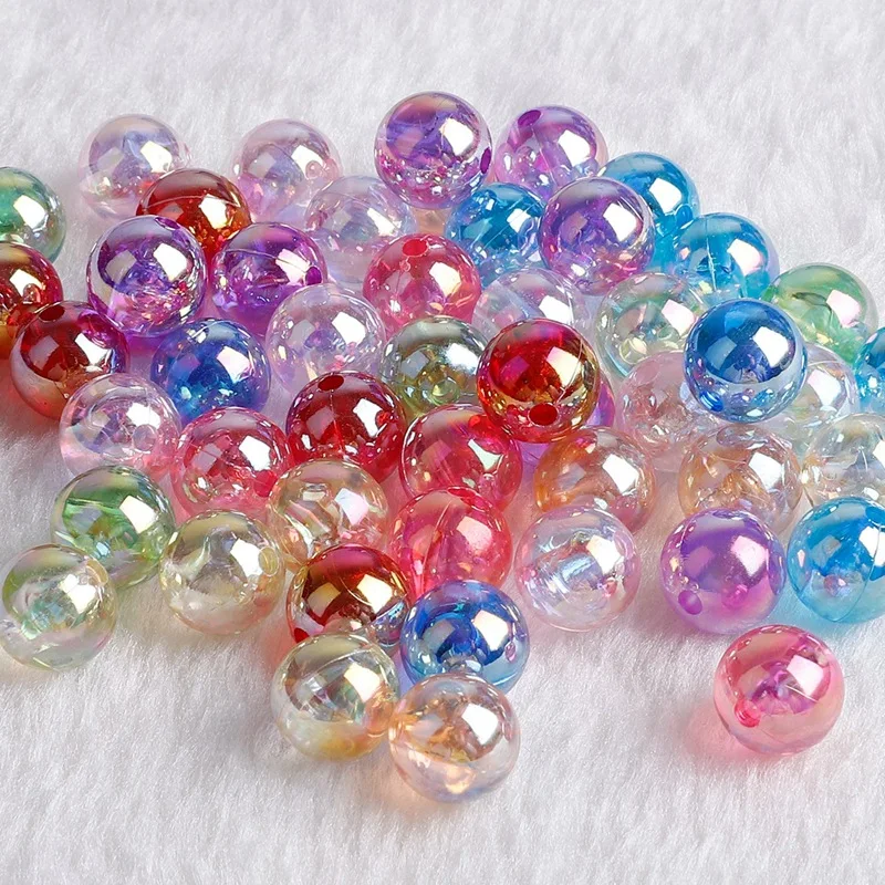 Koraliki akrylowe Rainbow AB okrągłe 6–10 mm do bransoletek Brązowy