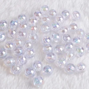 Koraliki akrylowe Rainbow AB okrągłe 6–10 mm do bransoletek Pomarańczowy