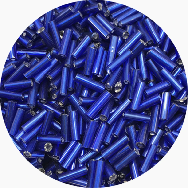 Koraliki szklane czeskie cylindryczne Bugle 2–6 mm do biżuterii Fioletowy