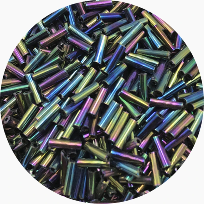 Koraliki szklane czeskie cylindryczne Bugle 2–6 mm do biżuterii Szary
