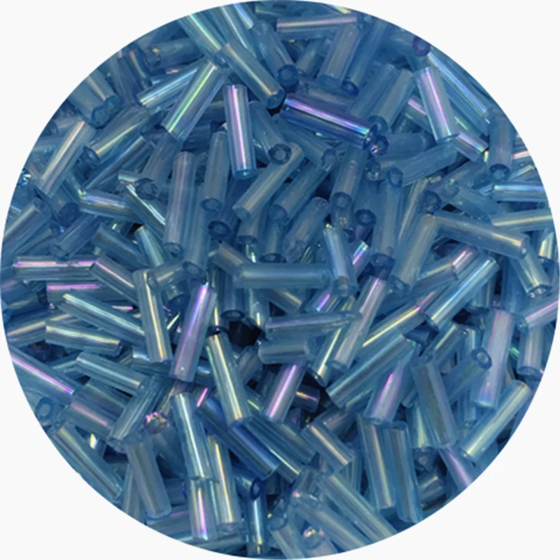 Koraliki szklane czeskie cylindryczne Bugle 2–6 mm do biżuterii Zielony