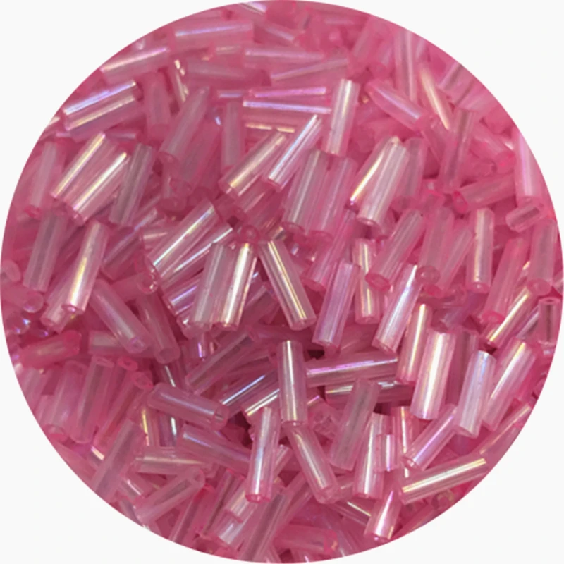 Koraliki szklane czeskie cylindryczne Bugle 2–6 mm do biżuterii żółty