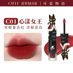 Koreańska matowa szminka velvet z efektem plumper Armijna zieleń