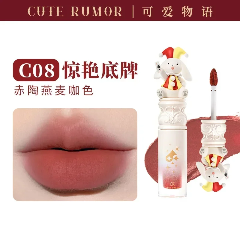 Koreańska matowa szminka velvet z efektem plumper Fioletowy