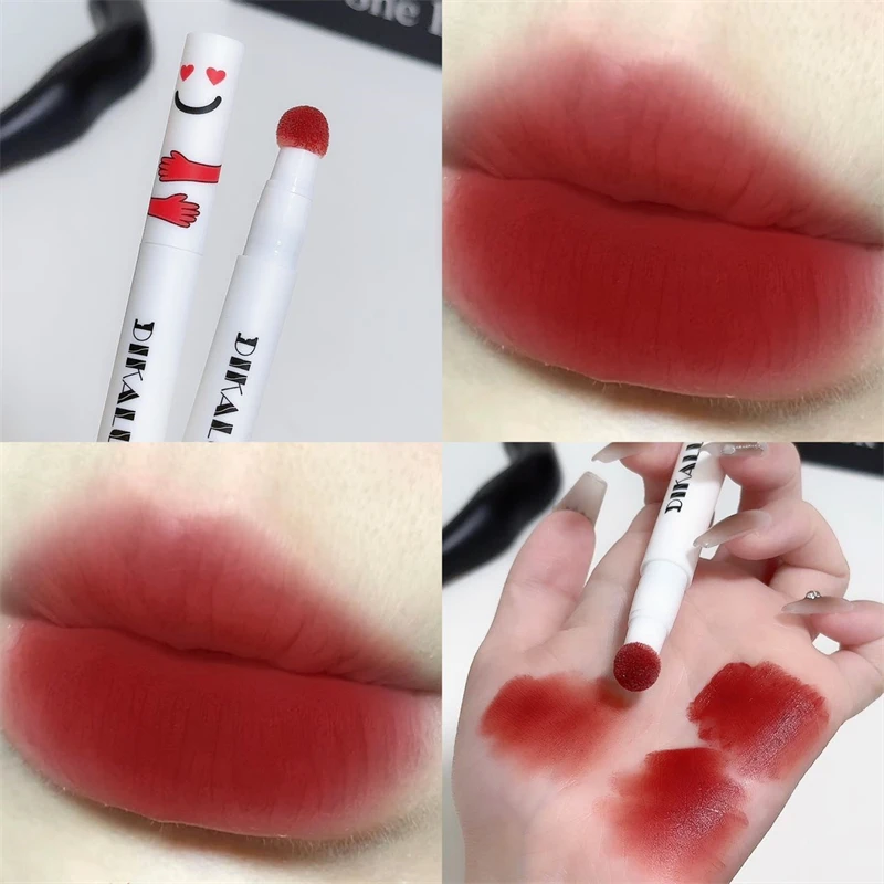 Koreańska płynna szminka aksamitna — matowy efekt, trwały pigment Czekolada