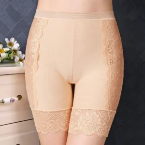 Bezszwowe koronkowe bokserki damskie pod spódnicę plus size Fuksja