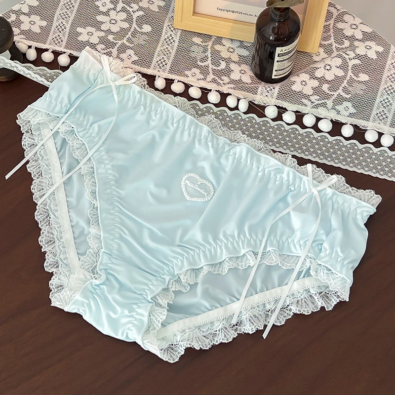 Koronkowe majtki damskie plus size Błękitny
