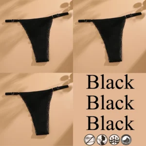 Koronkowe stringi bawełniane damskie – 3 pary żółty