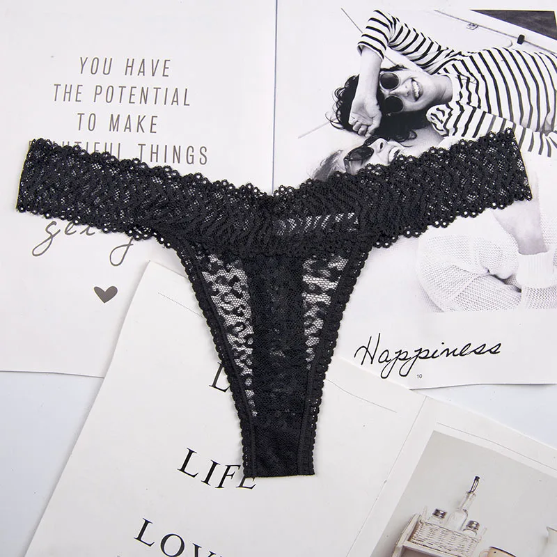 Koronkowe stringi bikini plus size Brązowy