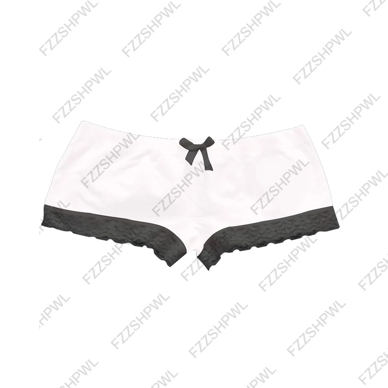 Koronkowe szorty mini z kokardą w stylu Y2K Biały