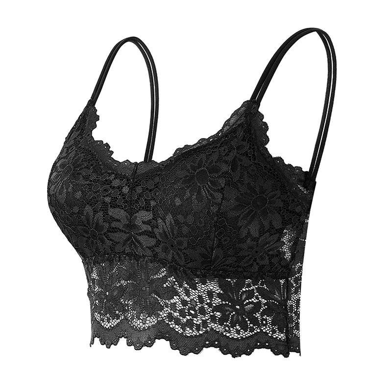 Koronkowy bezszwowy biustonosz typu bralette Beżowy