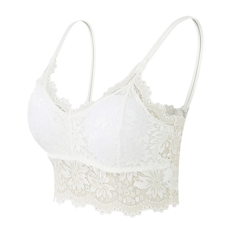 Koronkowy bezszwowy biustonosz typu bralette Szary