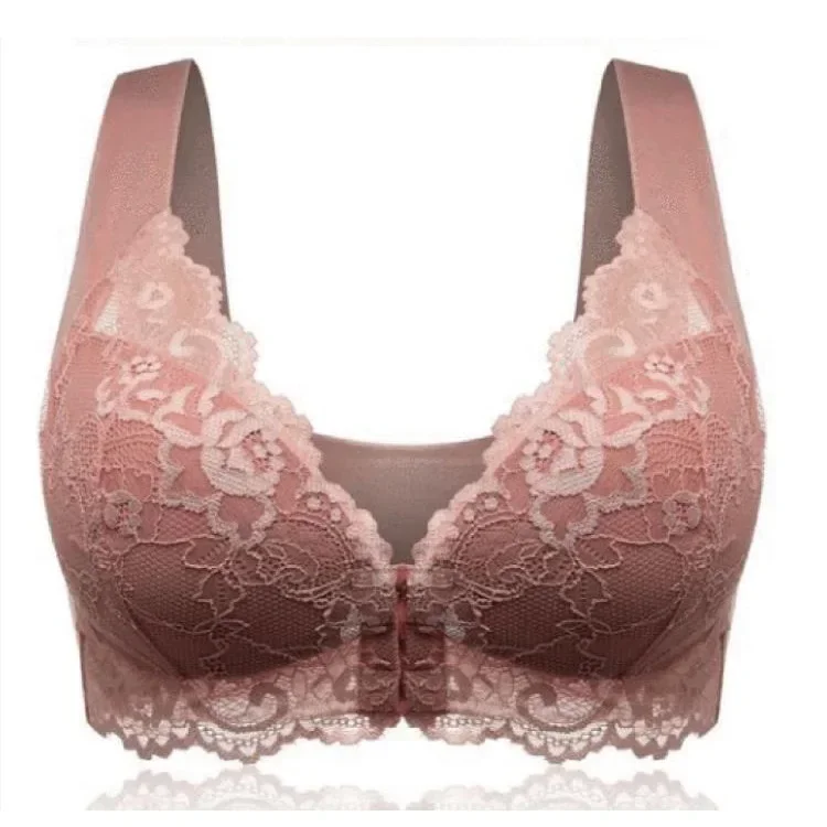 Koronkowy biustonosz bez fiszbinów plus size do 8XL Beżowy