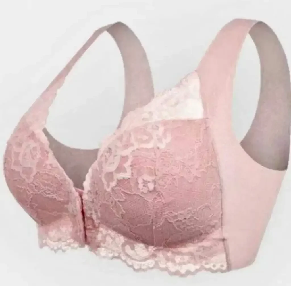 Koronkowy biustonosz bez fiszbinów plus size do 8XL Różowy