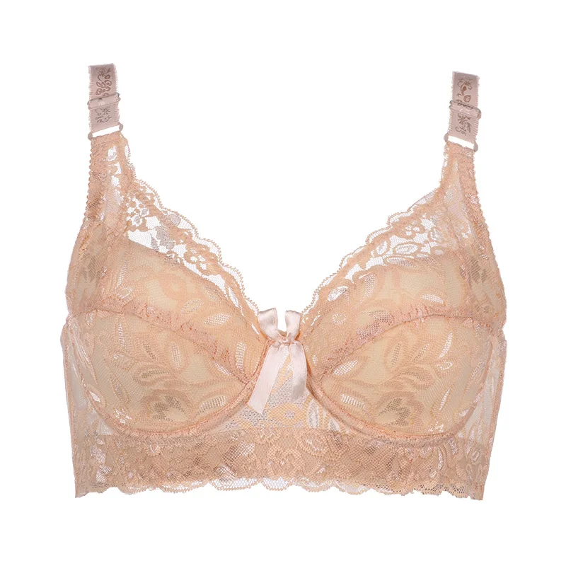 Koronkowy biustonosz pełna miseczka z fiszbinami plus size Khaki